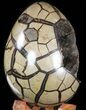 Septarian Dragon Egg Geode - Black Crystals #47477-2